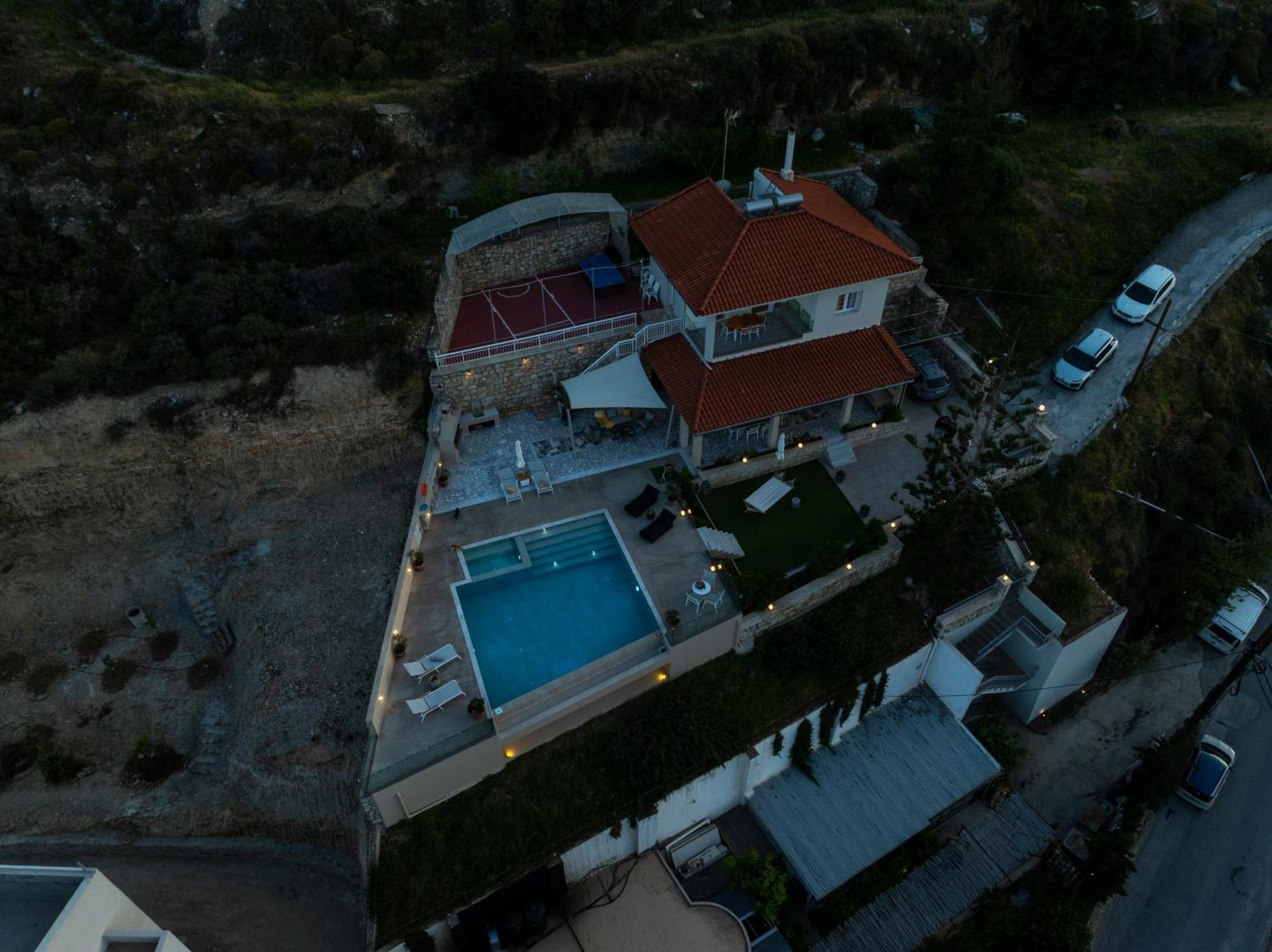Amazing View Villa Aliki With Infinity Pool & Spa Ligaria  Exterior foto